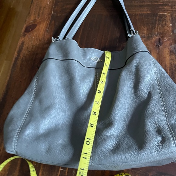 Coach Lexy Grey Triple Compartment Leather  Shoulder Bag Purse - Picture 12 of 14